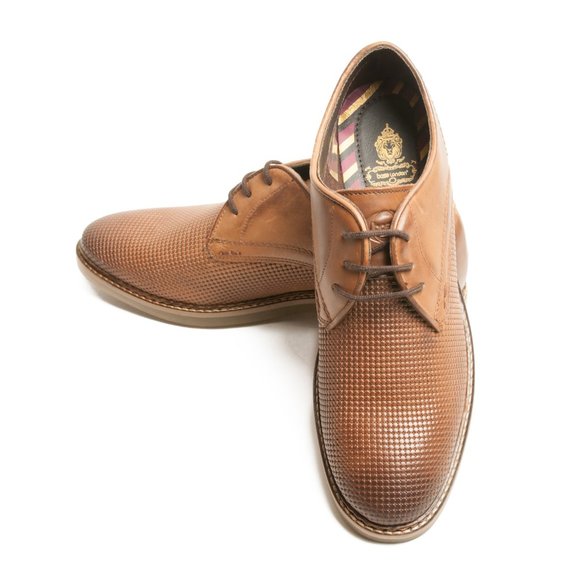 Base London Blake Shoes in Burnished Print Tan - Picture 3 of 4